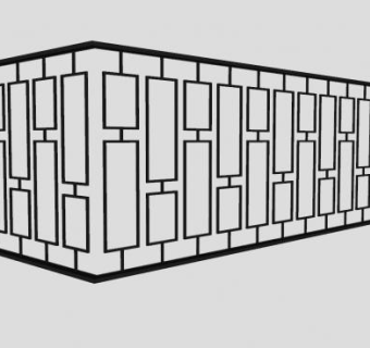 金属阳台栏杆SU模型下载_sketchup草图大师SKP模型