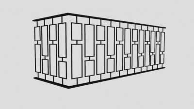 金属阳台栏杆SU模型下载_sketchup草图大师SKP模型