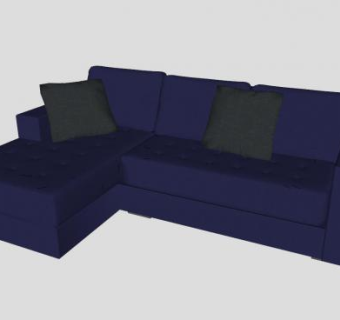 蓝色沙发家具SU模型下载_sketchup草图大师SKP模型