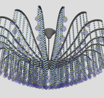 欧式吊坠大吊灯SU模型下载_sketchup草图大师SKP模型