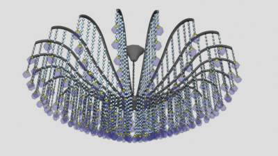 欧式吊坠大吊灯SU模型下载_sketchup草图大师SKP模型
