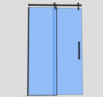 浴室间玻璃移门SU模型下载_sketchup草图大师SKP模型