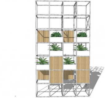 盆栽植物架SU模型下载_sketchup草图大师SKP模型