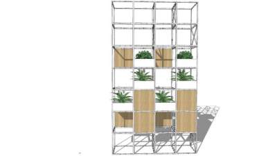 盆栽植物架SU模型下载_sketchup草图大师SKP模型