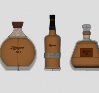 高档洋酒瓶SU模型下载_sketchup草图大师SKP模型