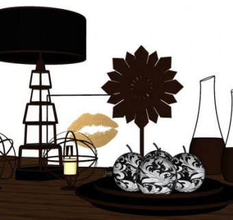 装饰灯具瓶子陈设SU模型下载_sketchup草图大师SKP模型