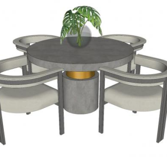 休闲桌椅咖啡桌椅SU模型下载_sketchup草图大师SKP模型