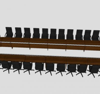 大型U型会议桌SU模型下载_sketchup草图大师SKP模型