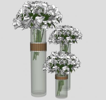 细长花瓶SU模型下载_sketchup草图大师SKP模型