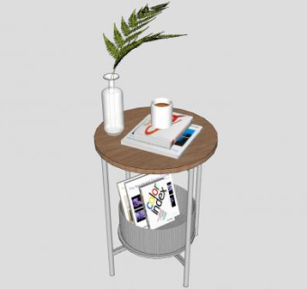 装饰的壁角桌转角桌边桌SU模型下载_sketchup草图大师SKP模型