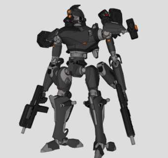 变形机甲机器人SU模型下载_sketchup草图大师SKP模型