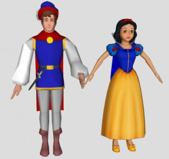 白雪公主和他的王子SU模型下载_sketchup草图大师SKP模型