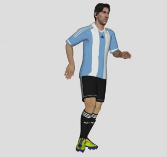 足球队员梅西SU模型下载_sketchup草图大师SKP模型