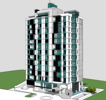 高层建筑SU模型下载_sketchup草图大师SKP模型