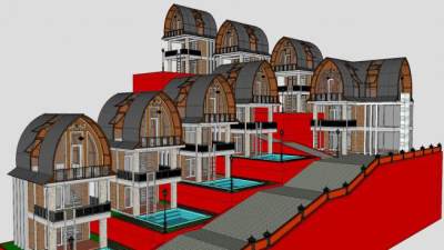 山顶别墅建筑SU模型下载_sketchup草图大师SKP模型