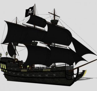 海盗船陈设品摆件SU模型下载_sketchup草图大师SKP模型
