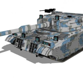 履带式迷彩甲车SU模型下载_sketchup草图大师SKP模型