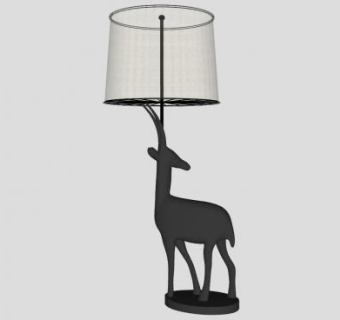 小鹿桌灯台灯SU模型下载_sketchup草图大师SKP模型