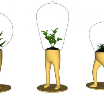 脚形花瓶工艺品装饰SU模型下载_sketchup草图大师SKP模型
