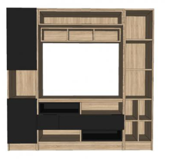 木质卧室电视柜SU模型下载_sketchup草图大师SKP模型