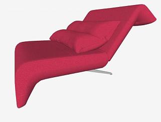 红色沙发靠椅SU模型下载_sketchup草图大师SKP模型