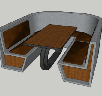 现代餐厅卡座SU模型下载_sketchup草图大师SKP模型