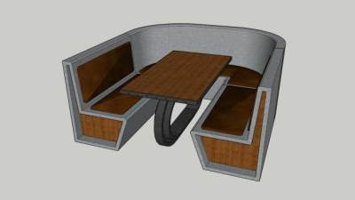 现代餐厅卡座SU模型下载_sketchup草图大师SKP模型