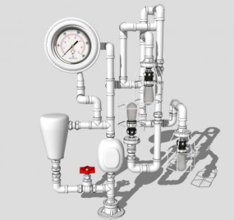 水管水阀样式灯SU模型下载_sketchup草图大师SKP模型