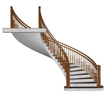 半螺旋楼梯SU模型下载_sketchup草图大师SKP模型