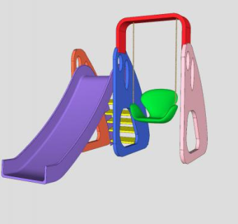 室内滑滑梯秋千儿童游乐套件SU模型下载_sketchup草图大师SKP模型