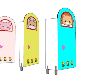 卫生间隔断+儿童厕所门SU模型下载_sketchup草图大师SKP模型