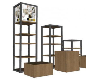 商品艺术品展示架SU模型下载_sketchup草图大师SKP模型