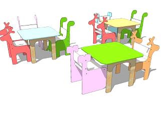 儿童桌椅<em>家具</em>SU模型下载_sketchup草图大师<em>SKP模型</em>