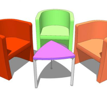 儿童桌椅桌凳SU模型下载_sketchup草图大师SKP模型