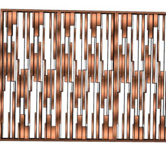 金属隔断屏风SU模型下载_sketchup草图大师SKP模型