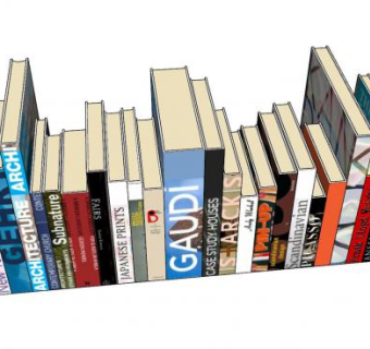 书本陈设品摆件SU模型下载_sketchup草图大师SKP模型