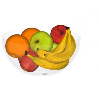 香蕉苹果橙子水果篮SU模型下载_sketchup草图大师SKP模型