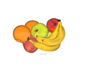 香蕉苹果橙子水果篮SU模型下载_sketchup草图大师SKP模型