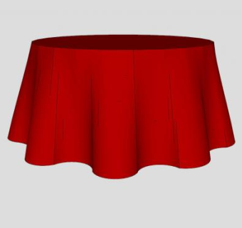 喜庆的红桌布圆桌SU模型下载_sketchup草图大师SKP模型