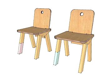 儿童木椅子SU模型下载_sketchup草图大师SKP模型
