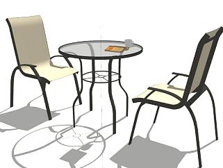 咖啡桌休闲桌椅SU模型下载_sketchup草图大师SKP模型