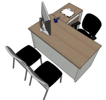领导办公桌椅SU模型下载_sketchup草图大师SKP模型