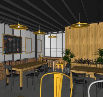 西方餐厅SU模型下载_sketchup草图大师SKP模型