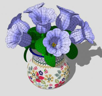 紫色花带花瓶SU模型下载_sketchup草图大师SKP模型