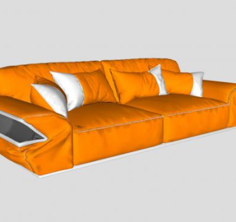 橘色沙发家具SU模型下载_sketchup草图大师SKP模型
