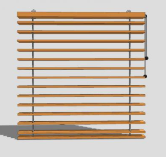 木质百叶帘SU模型下载_sketchup草图大师SKP模型