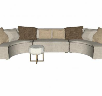 布艺大沙发家具SU模型下载_sketchup草图大师SKP模型