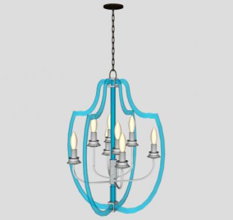 欧式工业风吊灯SU模型下载_sketchup草图大师SKP模型