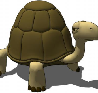 藐视人的卡通乌龟SU模型下载_sketchup草图大师SKP模型