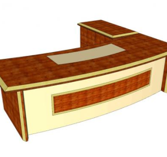 大班台办公桌老板办公桌SU模型下载_sketchup草图大师SKP模型